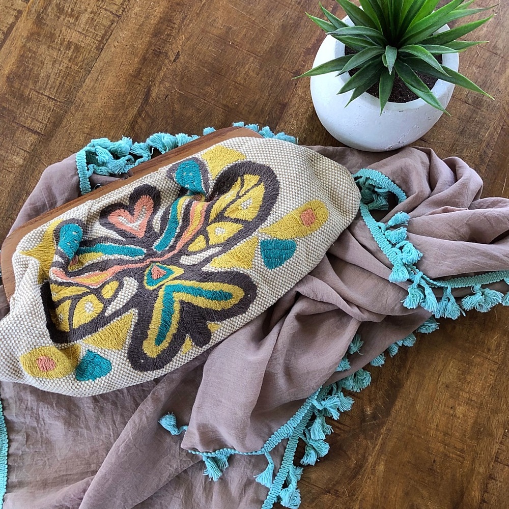 French Connection Clutch and Scarf